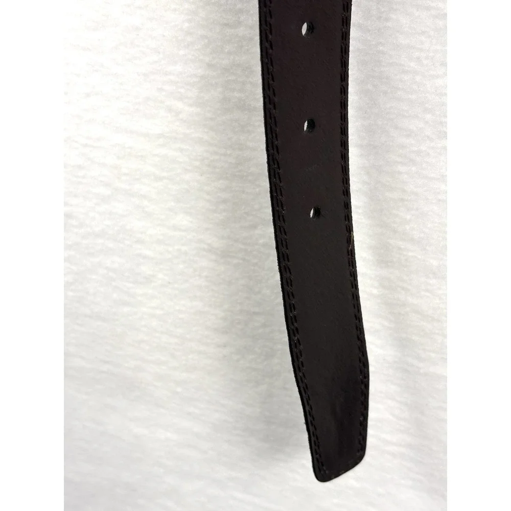 Lands' End Dark Brown Suede Leather Belt Men's Size 46 Classic Outdoor Preppy